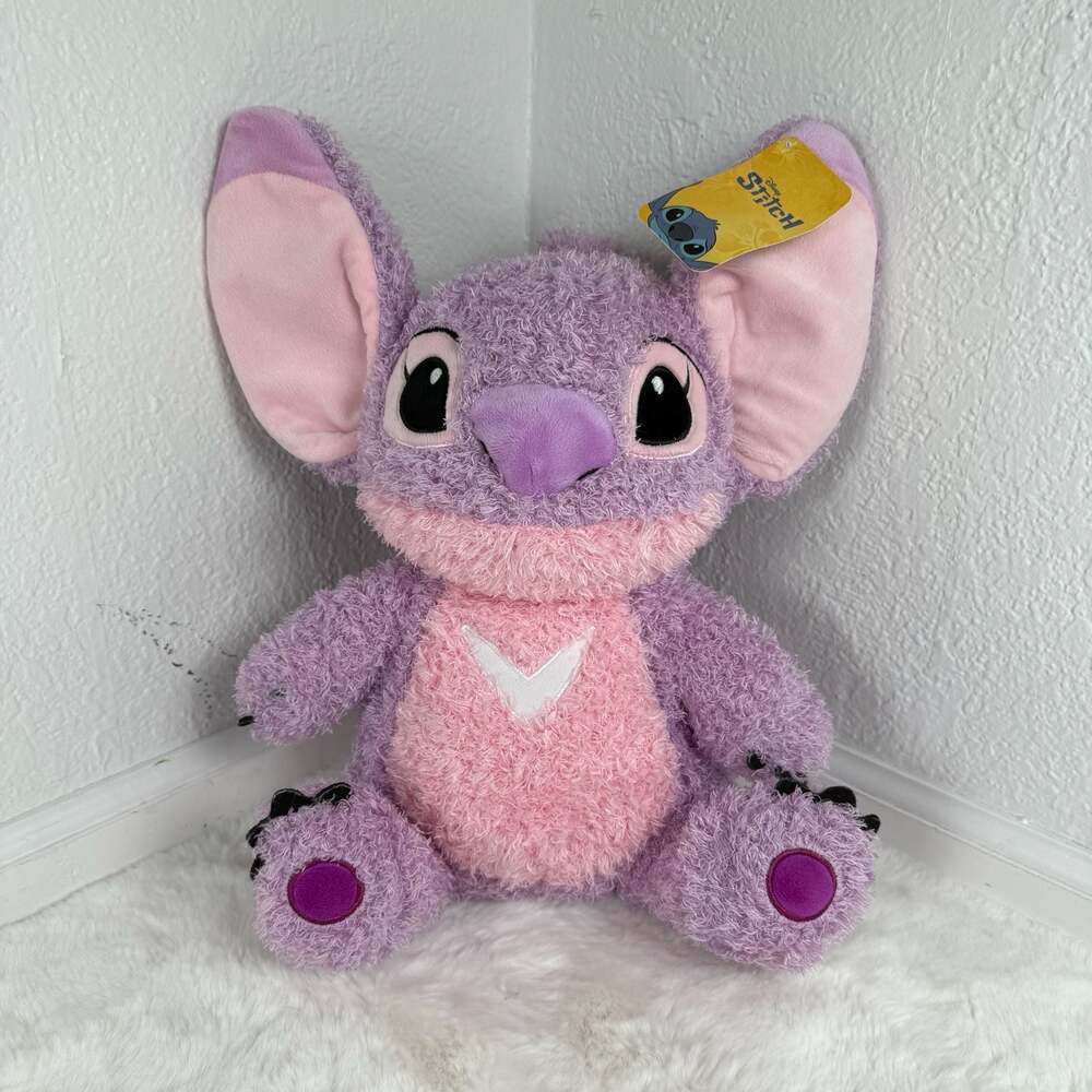 Disney Stitch Angel Plush Curly Fur Stuffed Animal